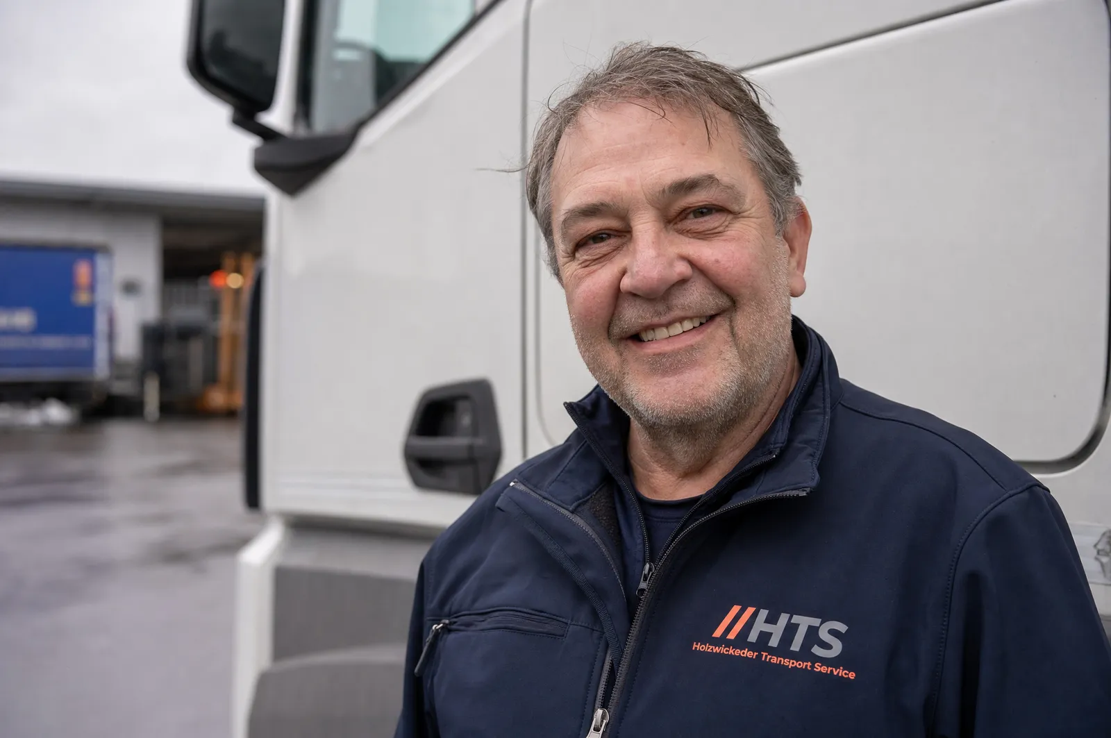 Fahrer am Lkw — Karriere bei HTS-Logistik (Symbolbild)
