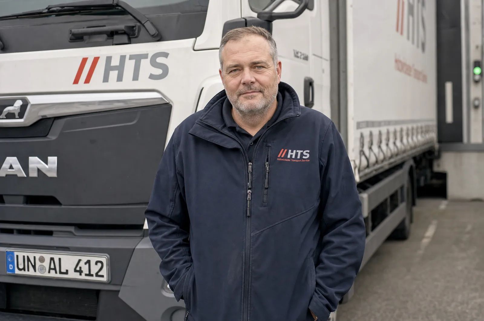 Fahrer am Lkw für die Standardfracht (Symbolbild)